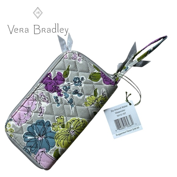 Vera Bradley Women’s Watercolor‎ Zip Around Wallet - Picture 2 of 3